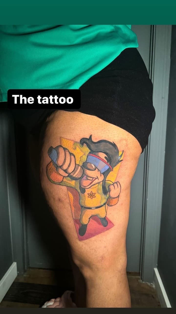 Cartoon + Color max goofy tattoo on Thigh by inkbyt0ny on TattMe