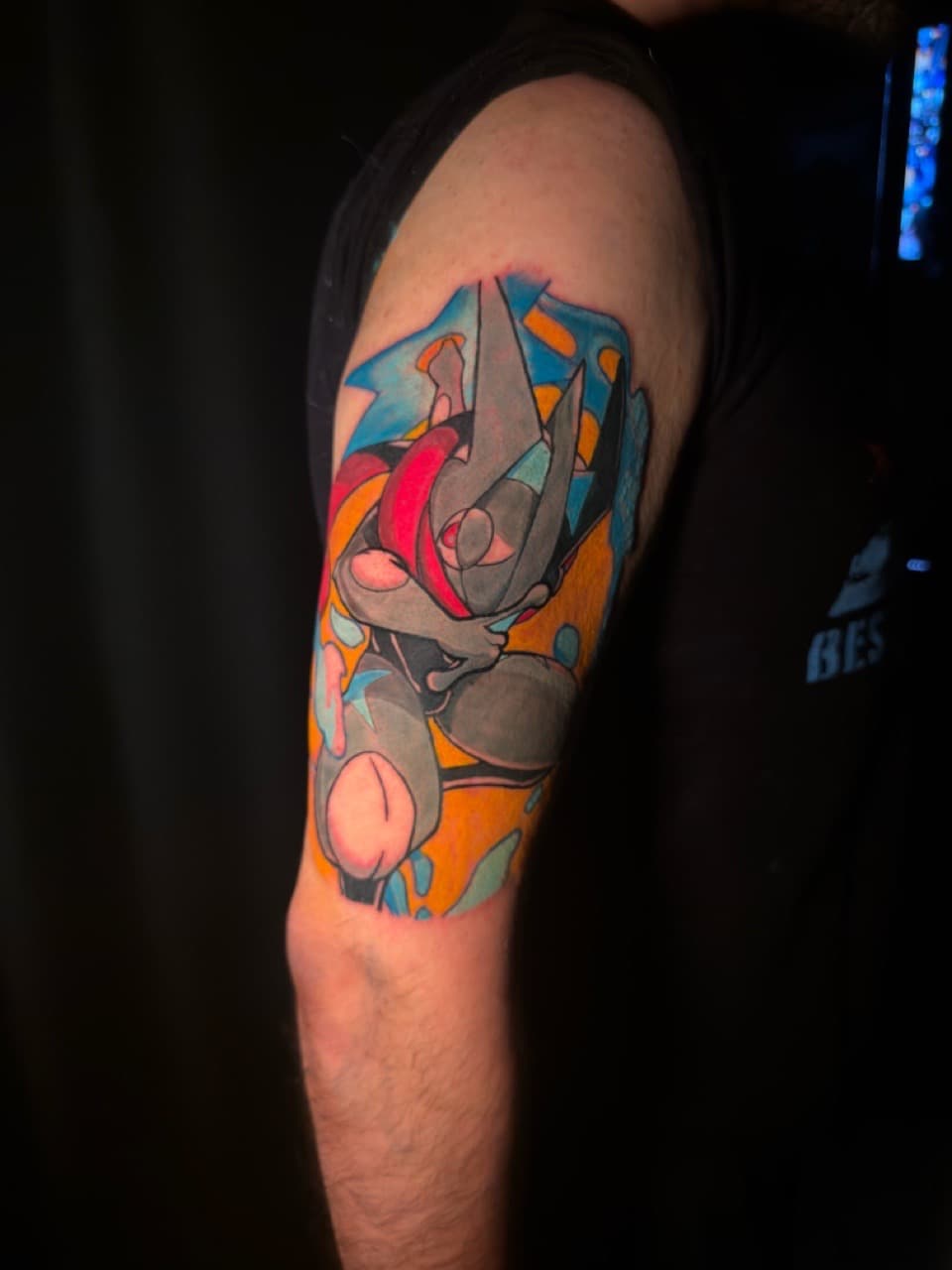 Color + Anime pokemon tattoo on Upper Arm by inkbyt0ny on TattMe