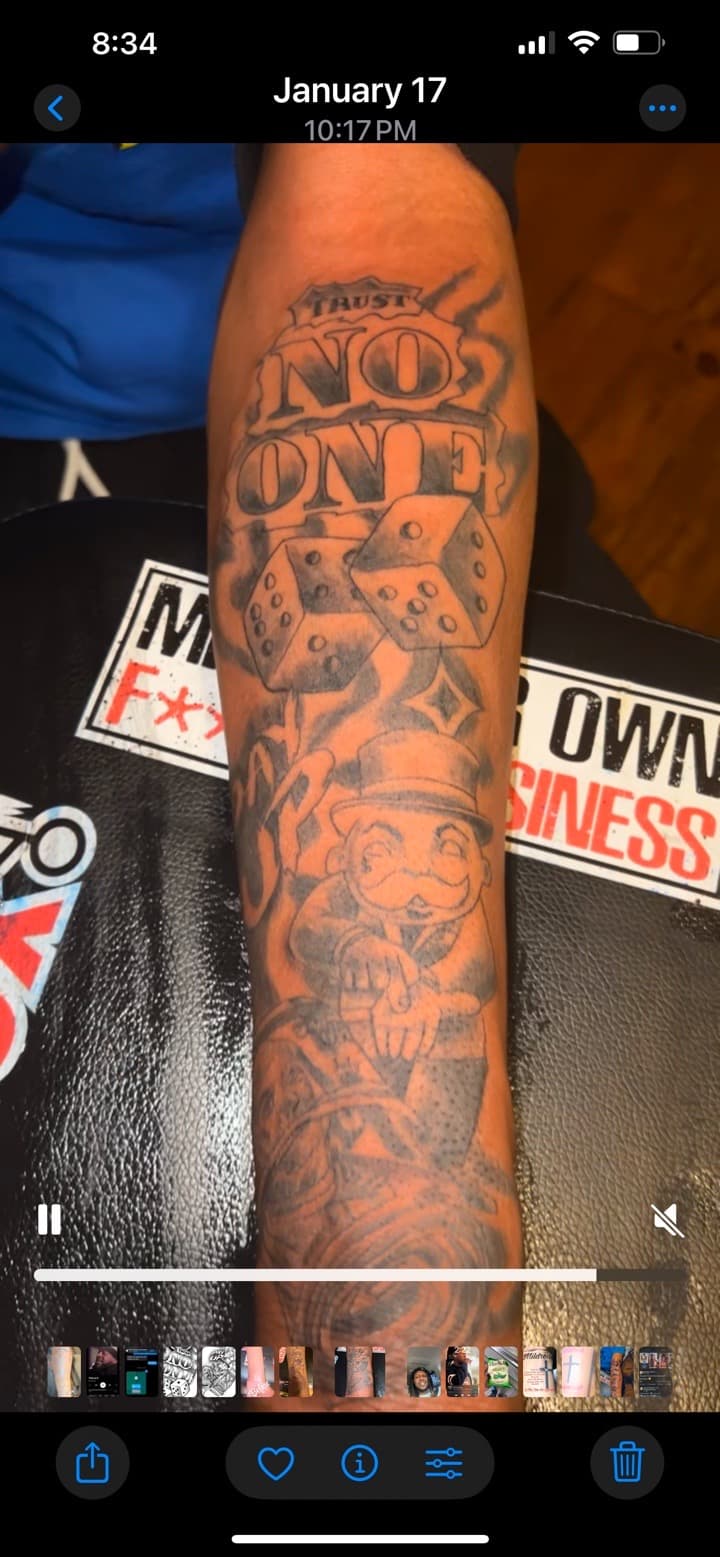 Black & Grey + Illustrative trust tattoo on Forearm by Flip_Ink_LLC on TattMe