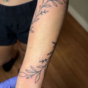 Fine Line + Floral vines tattoo on Forearm by TattedbyJayden on TattMe