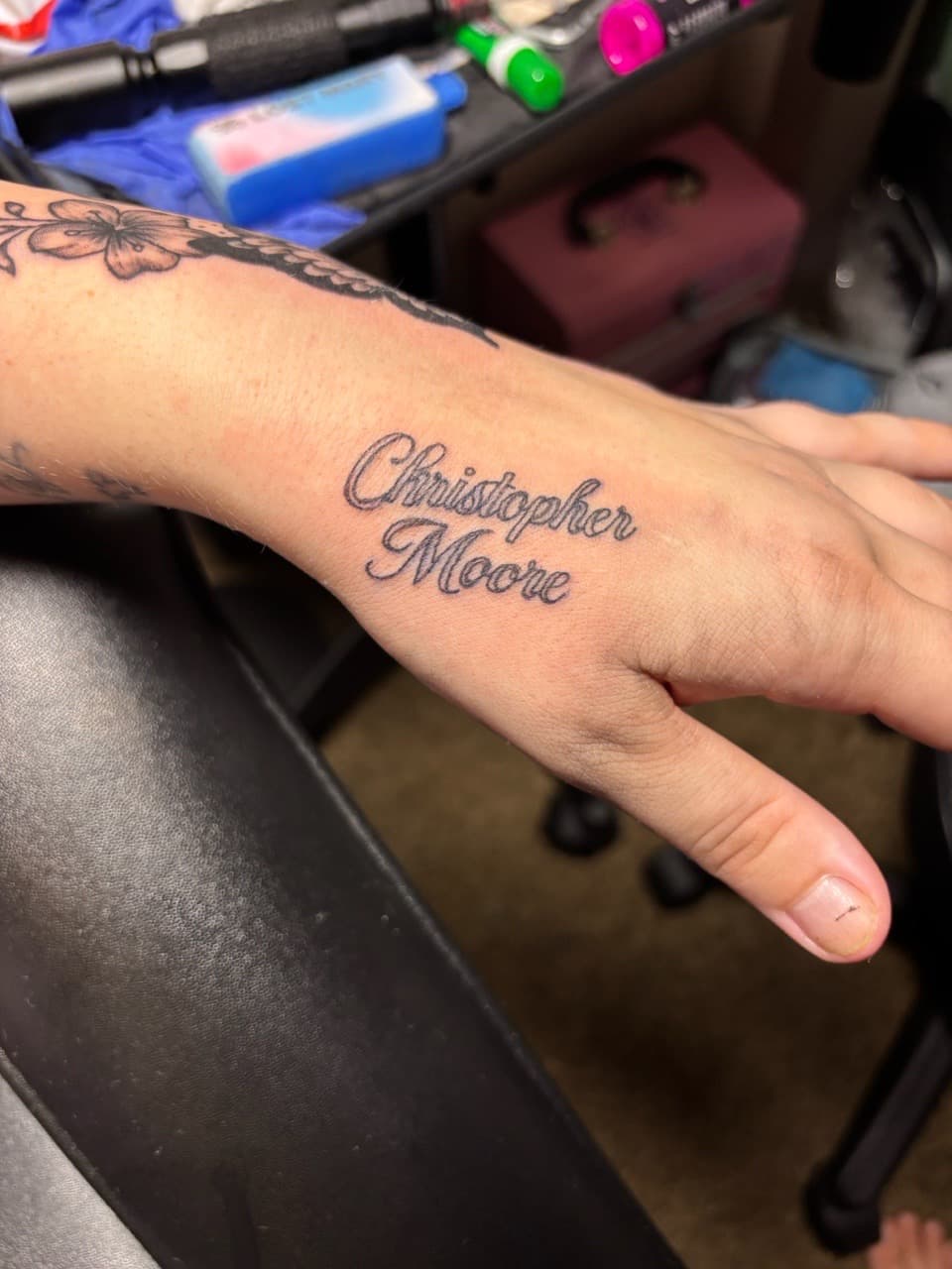 Lettering + Script name tattoo on Hand by TattedbyJayden on TattMe