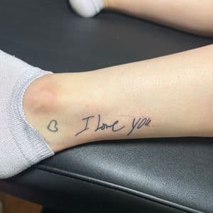 Lettering + Script heart tattoo on Ankle by TattedbyJayden on TattMe