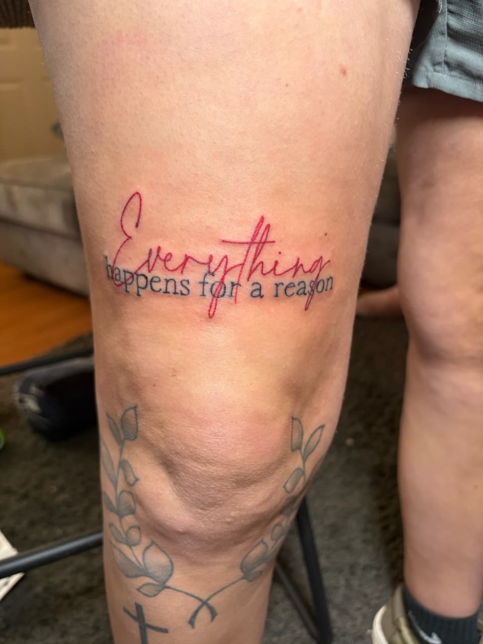 Lettering + Script quote tattoo on Knee by TattedbyJayden on TattMe