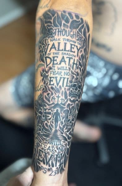Black & Grey + Lettering lettering tattoo on Forearm by TattedbyJayden on TattMe