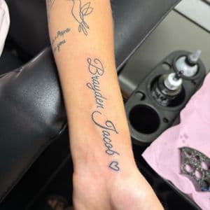 Lettering + Script names tattoo on Forearm by TattedbyJayden on TattMe