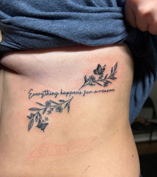 Fine Line + Lettering lettering tattoo on Ribs by TattedbyJayden on TattMe