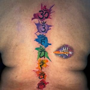 Color + Watercolor chakra watercolor tattoo on Spine by Ayem.ink on TattMe