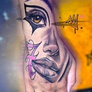 Chicano + Realism woman pretty Chicano tattoo on Hand by Ayem.ink on TattMe