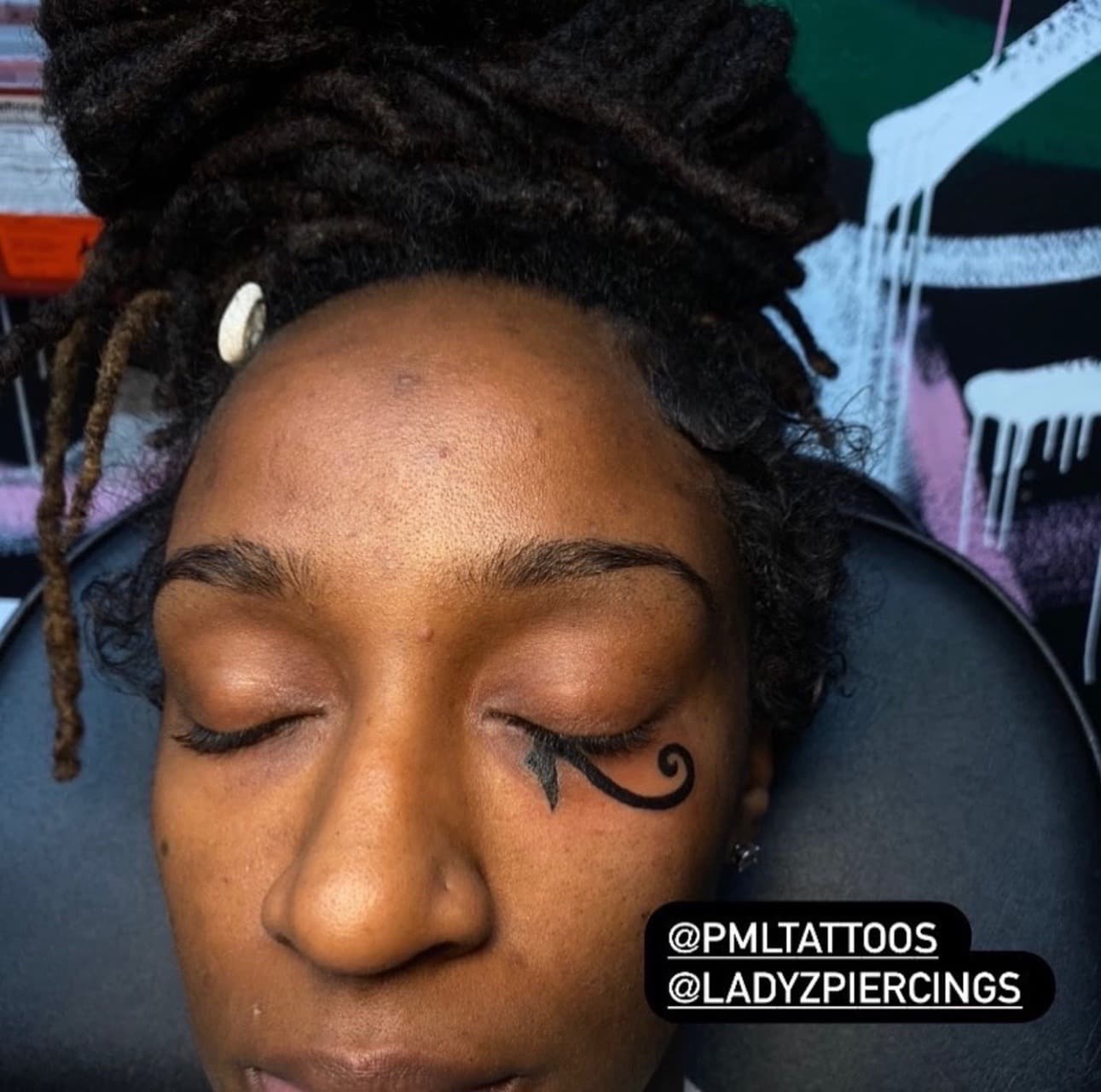 Fine Line + Black-work eye tattoo on Face by Ladyzpiercings on TattMe