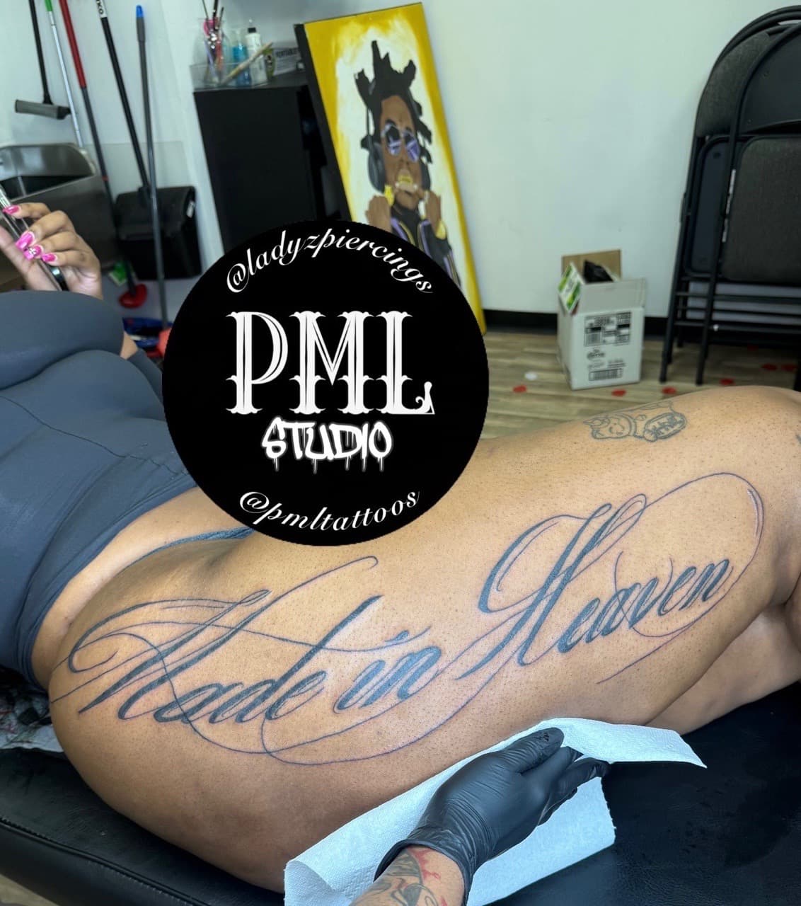 Lettering + Script phrase tattoo on Thigh by Ladyzpiercings on TattMe