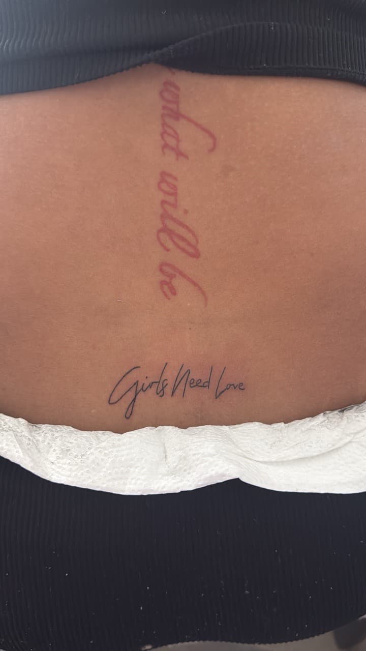 Lettering + Script words tattoo on Lower Back by g4.inkz on TattMe