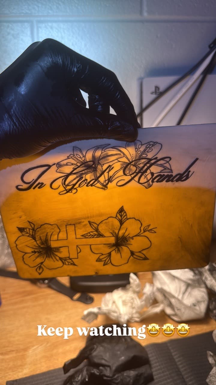 Fine Line + Lettering flowers tattoo by g4.inkz on TattMe