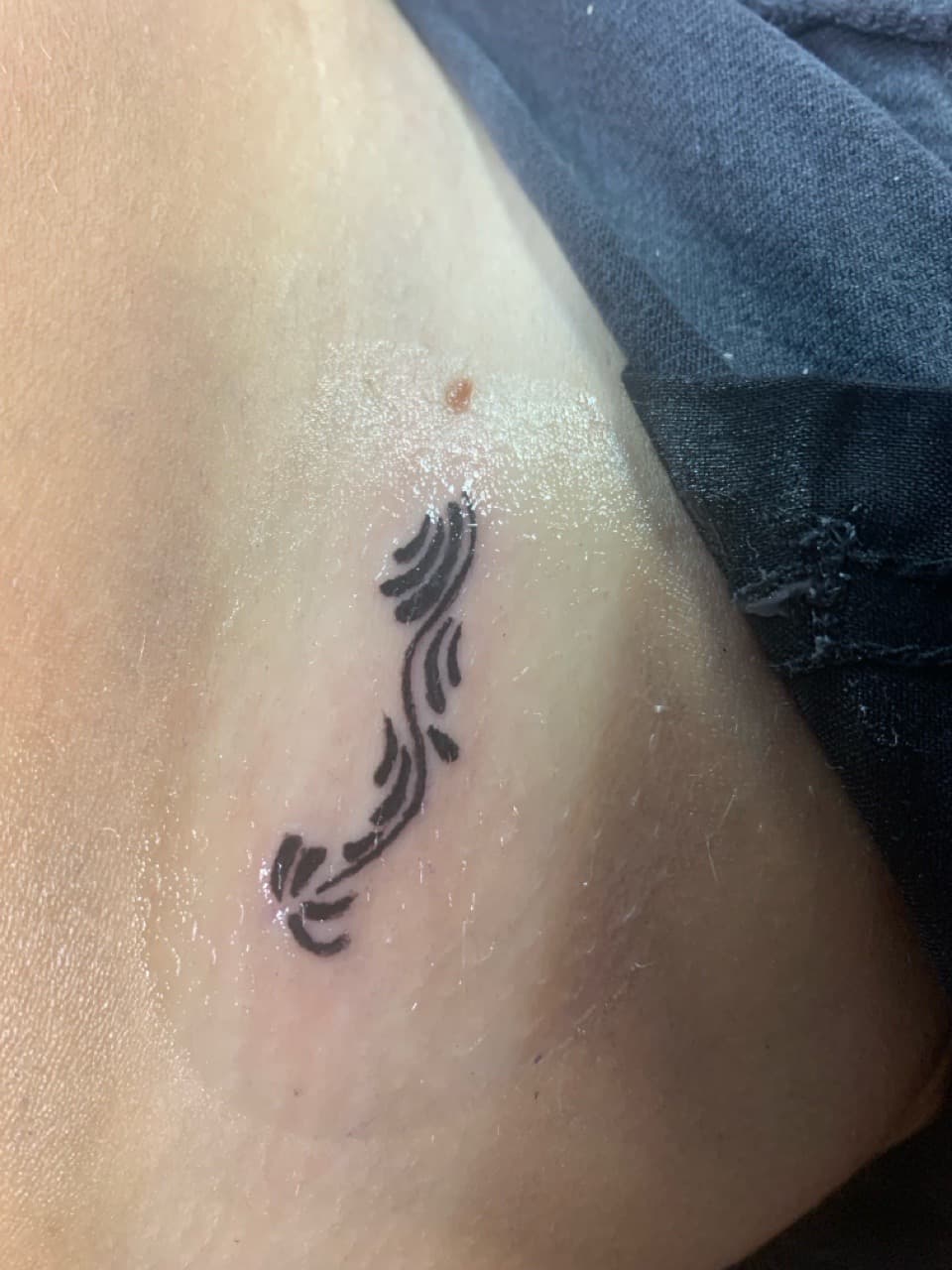 Tribal + Black-work pattern tattoo on Hip by Braedan_Sterling on TattMe