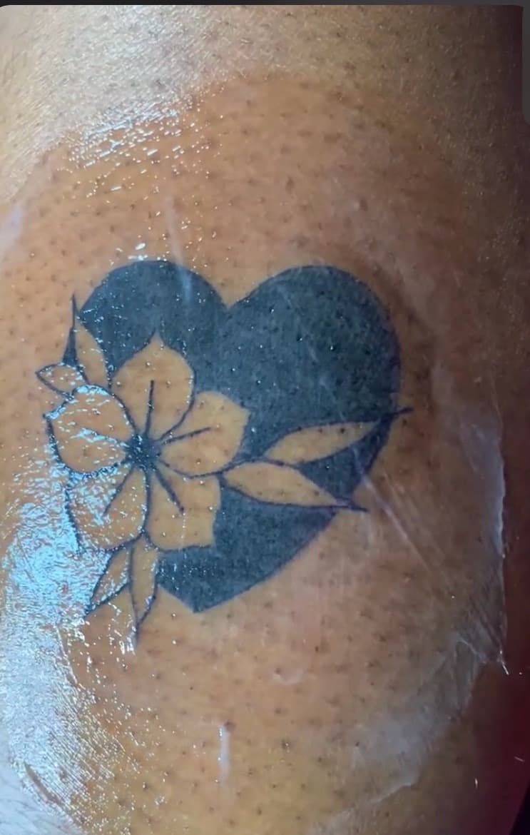 Black-work + Floral heart tattoo by Braedan_Sterling on TattMe