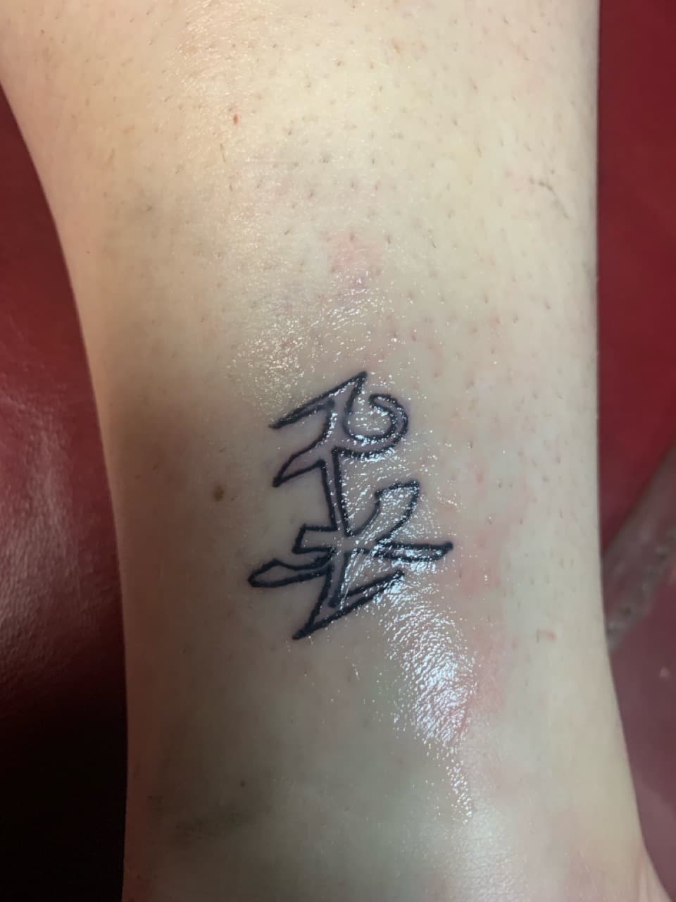 Fine Line + Black-work glyph tattoo on Ankle by Braedan_Sterling on TattMe