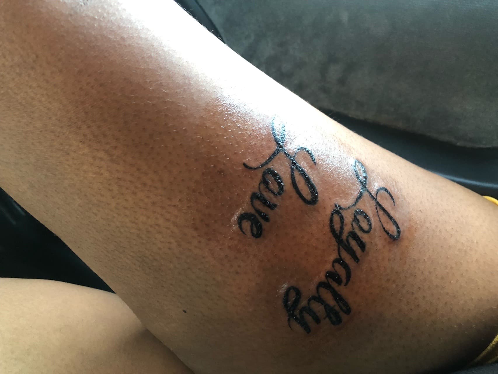 Lettering + Script loyalty tattoo on Forearm by Braedan_Sterling on TattMe