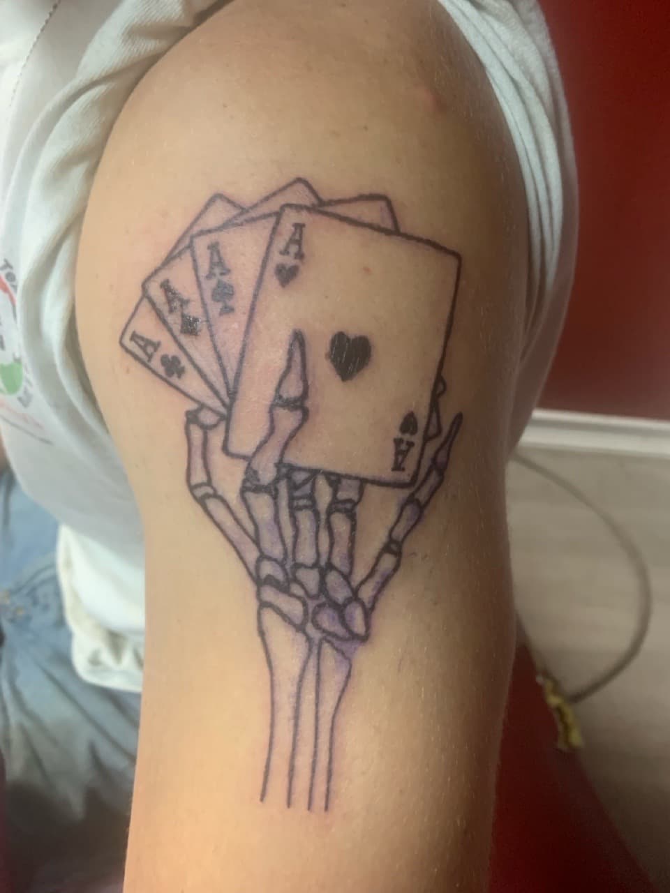 Line-work + Sketchy skeleton tattoo on Upper Arm by Braedan_Sterling on TattMe
