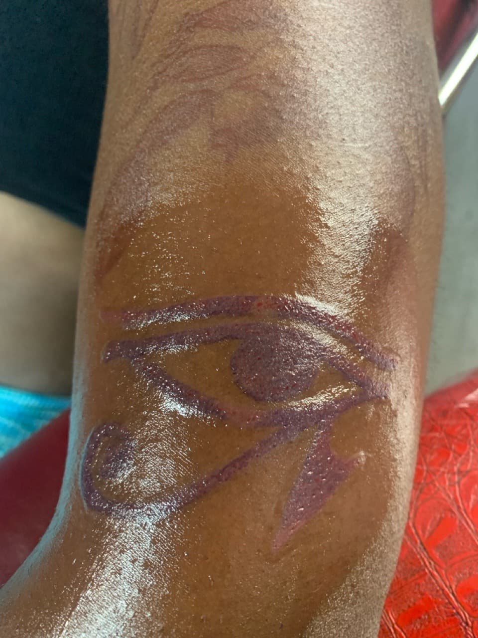 Symbolic + Line-work eye tattoo on Upper Arm by Braedan_Sterling on TattMe