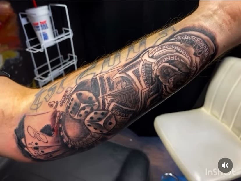 Black & Grey + Illustrative money tattoo on Forearm by Fishscale_Images on TattMe