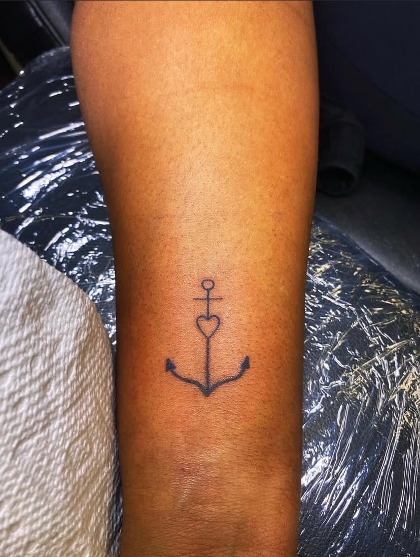 Fine Line + Minimalist anchor tattoo on Forearm by Fishscale_Images on TattMe
