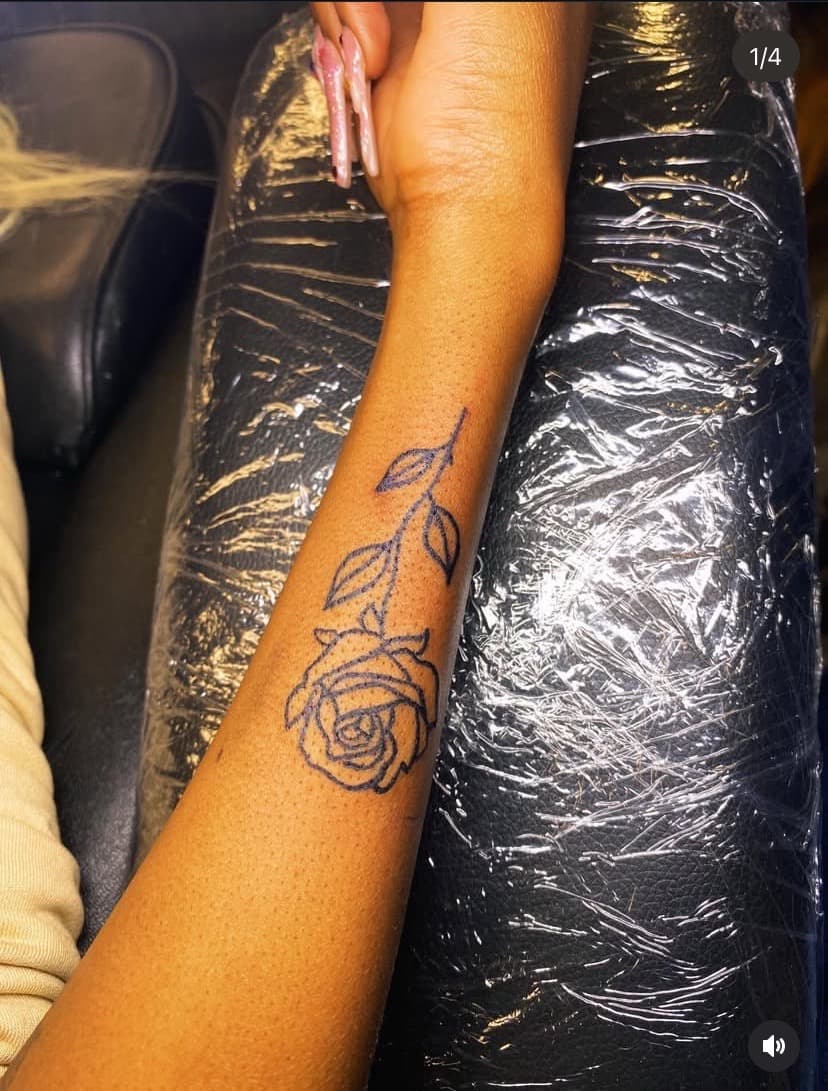 Fine Line + Floral rose tattoo on Forearm by Fishscale_Images on TattMe