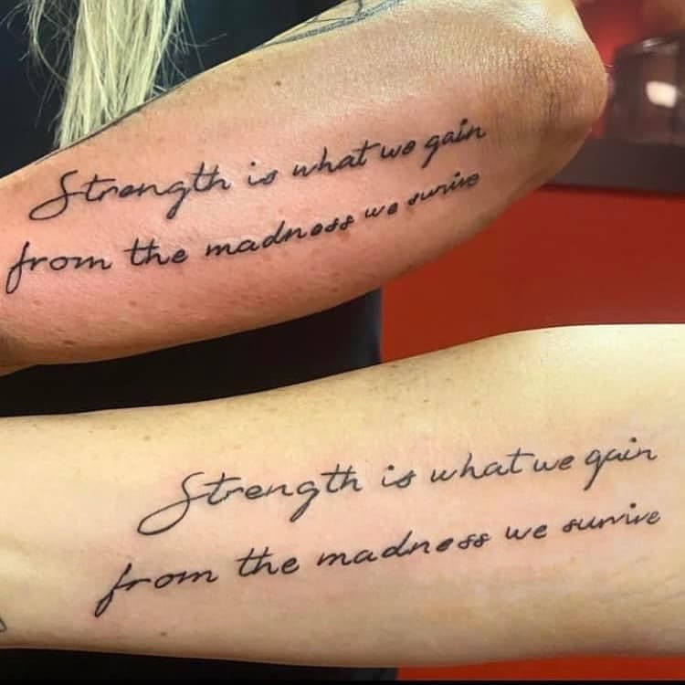 Lettering + Script quote tattoo on Forearm by Fishscale_Images on TattMe