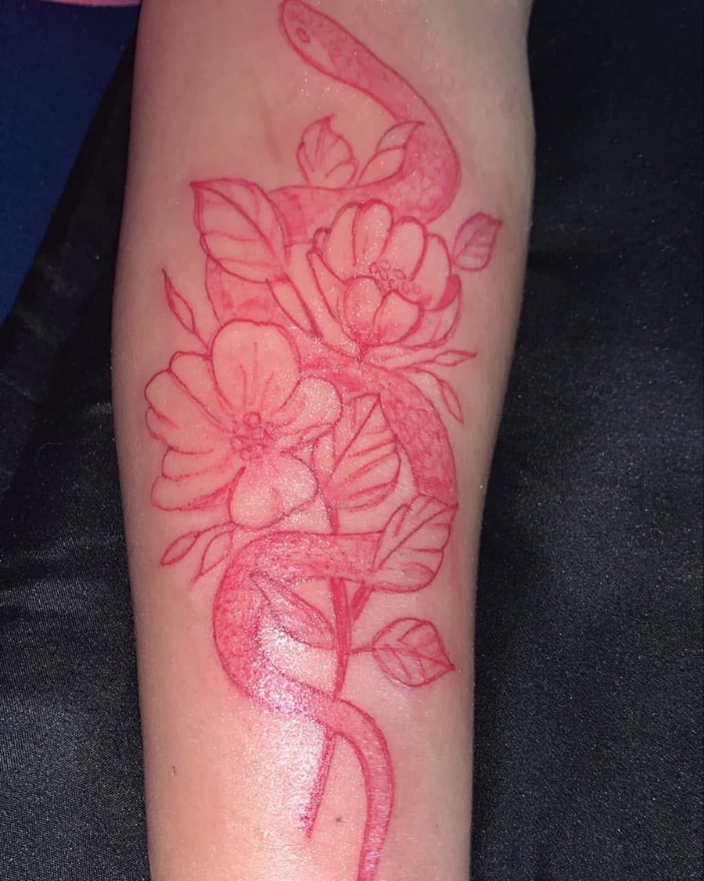 Fine Line + Line-work snake tattoo on Forearm by Dre_Ink on TattMe