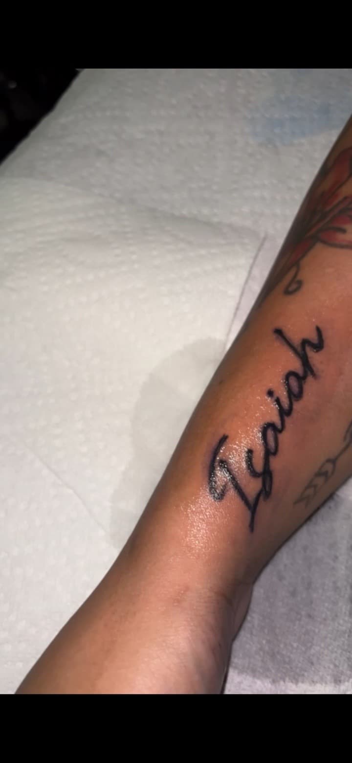 Lettering + Script name tattoo on Forearm by Dre_Ink on TattMe