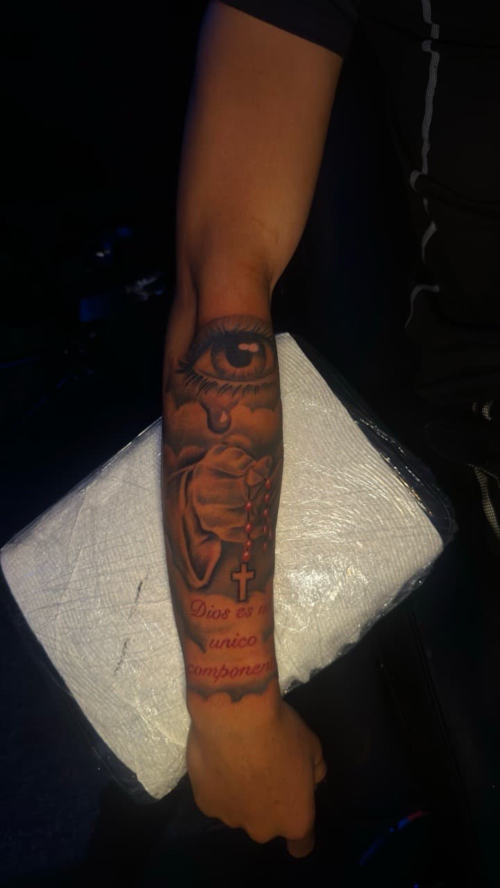 Black & Grey + Realism eye tattoo on Forearm by CorieTheArtist on TattMe