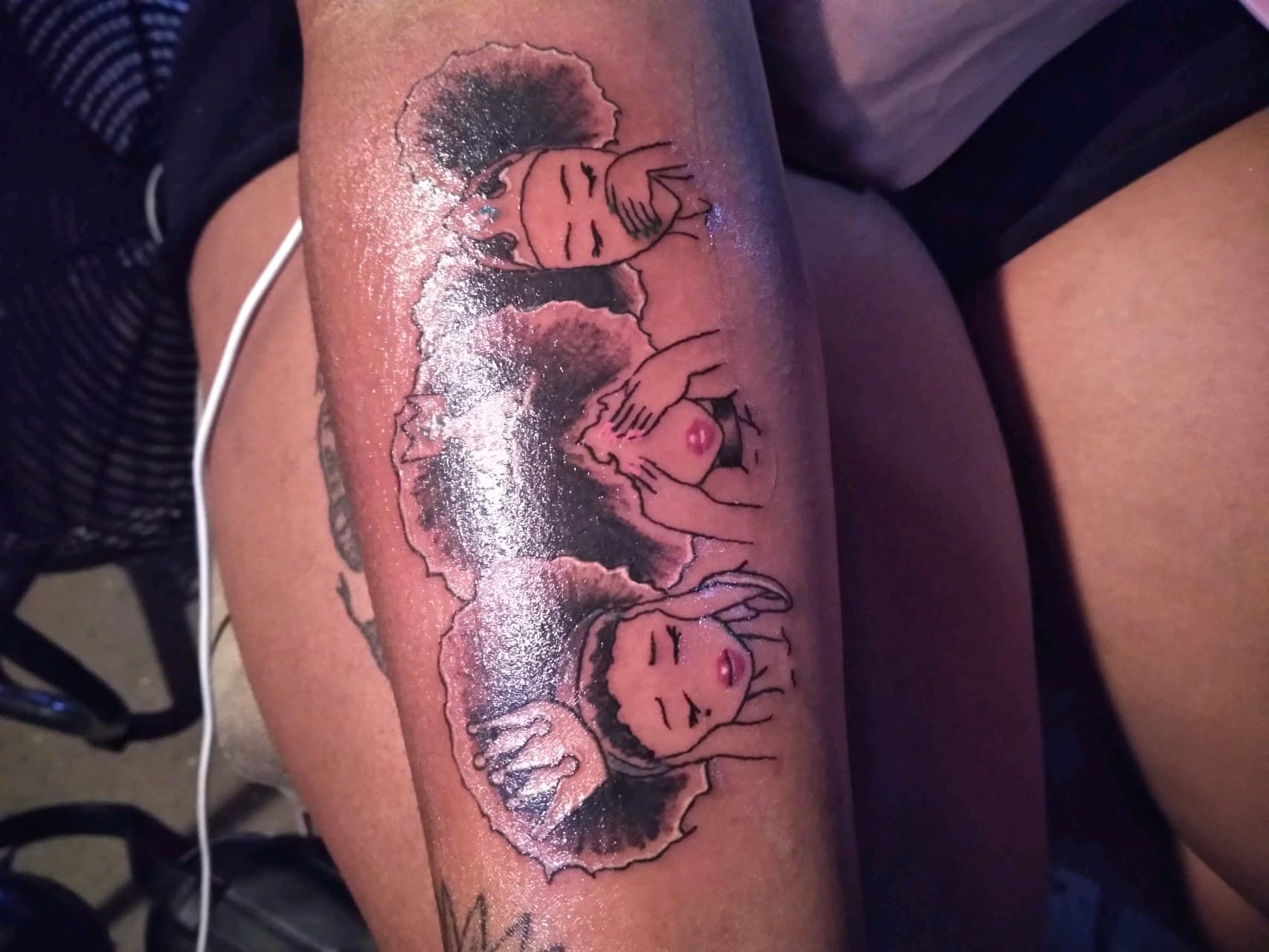 Illustrative + Black-work women tattoo on Forearm by TattmanW on TattMe