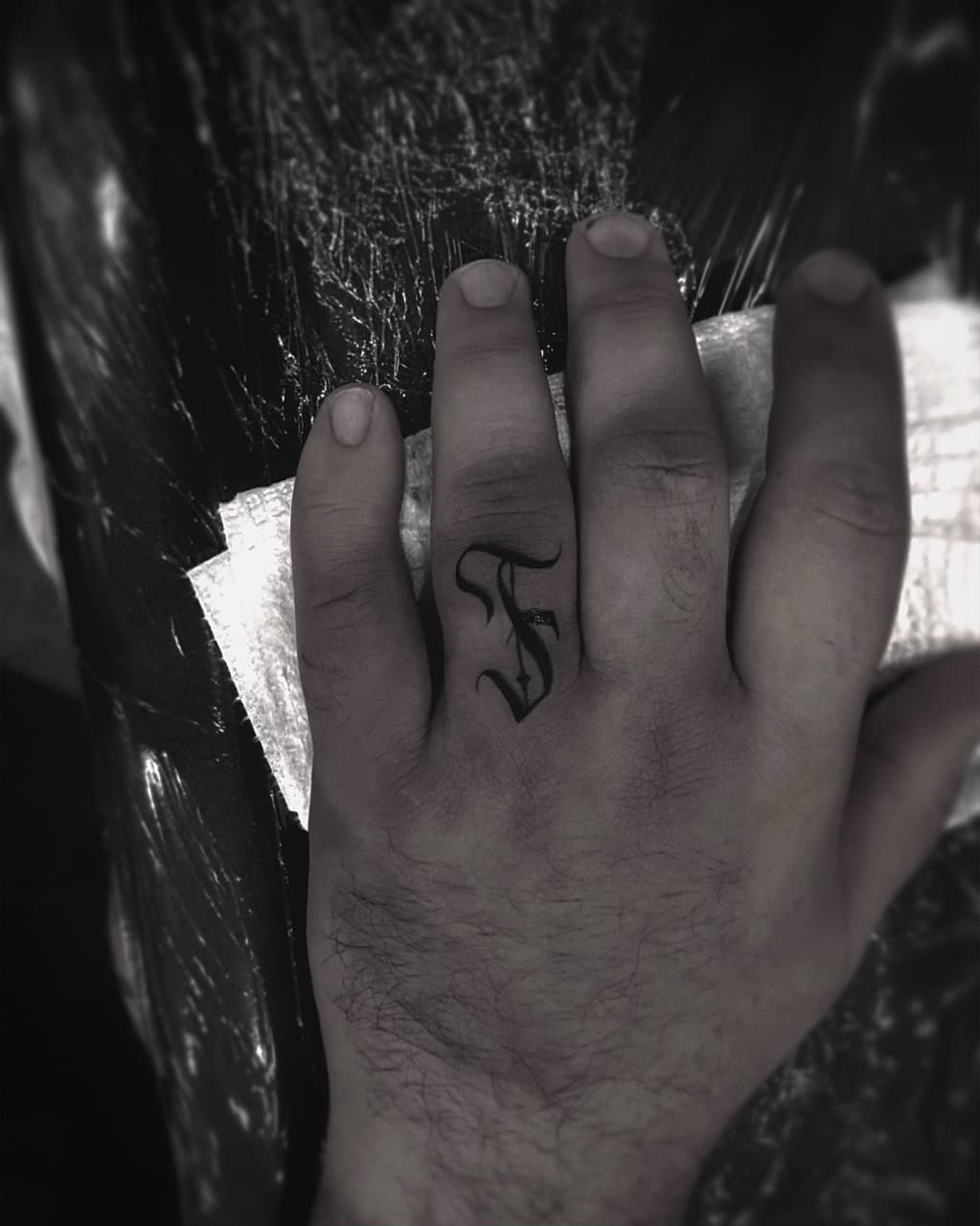 Lettering + Script letter tattoo on Fingers by AidanTattoos on TattMe