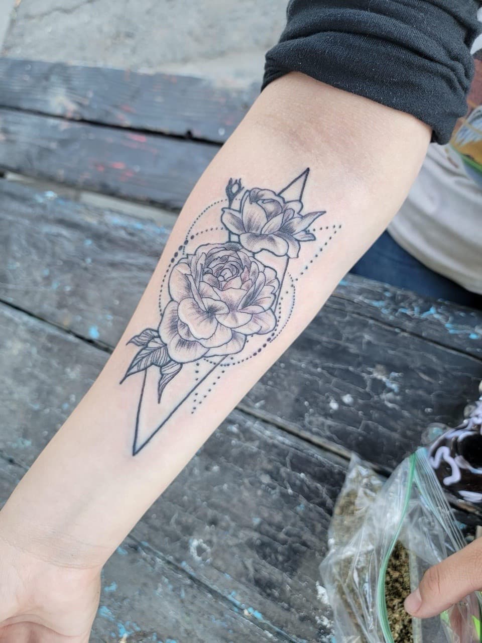 Fine Line + Floral flowers tattoo on Forearm by William_Samaras on TattMe