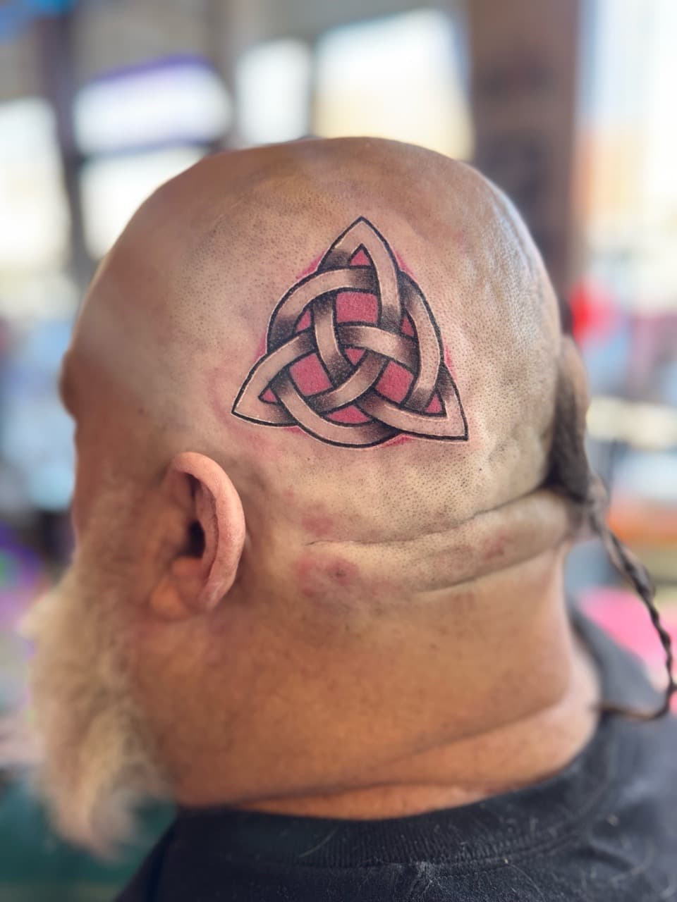 Celtic + Symbolic celtic knot tattoo on Scalp by William_Samaras on TattMe