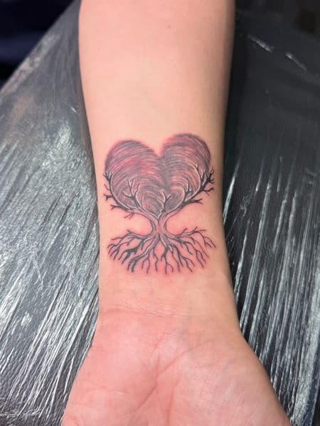 Fine Line + Black & Grey heart tattoo on Wrist by William_Samaras on TattMe