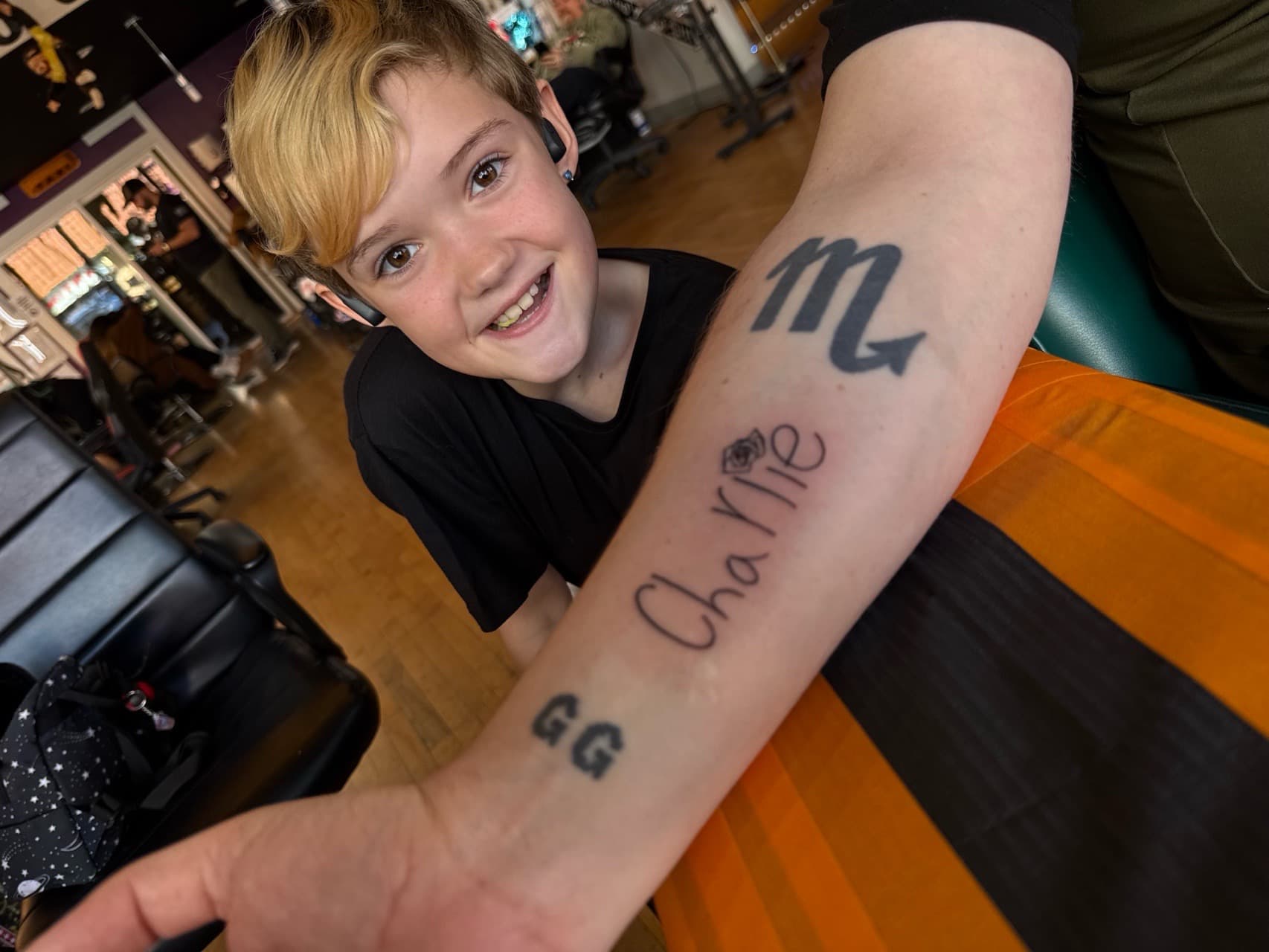 Lettering + Script child tattoo on Forearm by William_Samaras on TattMe