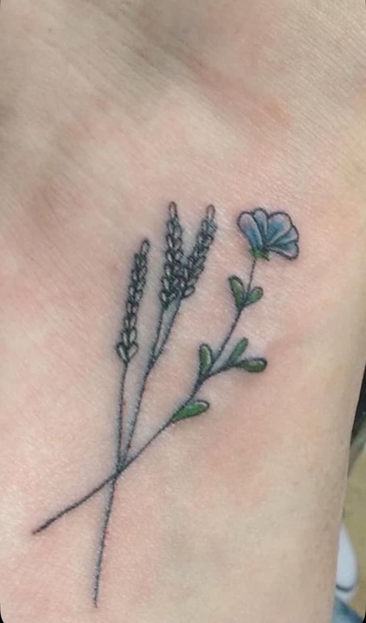 Fine Line + Floral flowers tattoo on Ankle by William_Samaras on TattMe