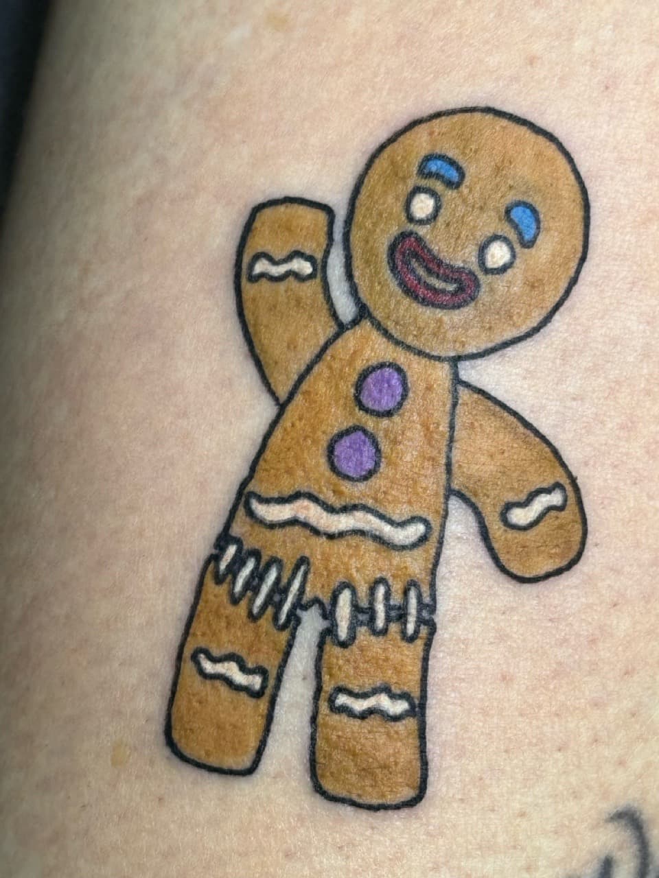 Cartoon + Color gingerbread man tattoo on Forearm by William_Samaras on TattMe