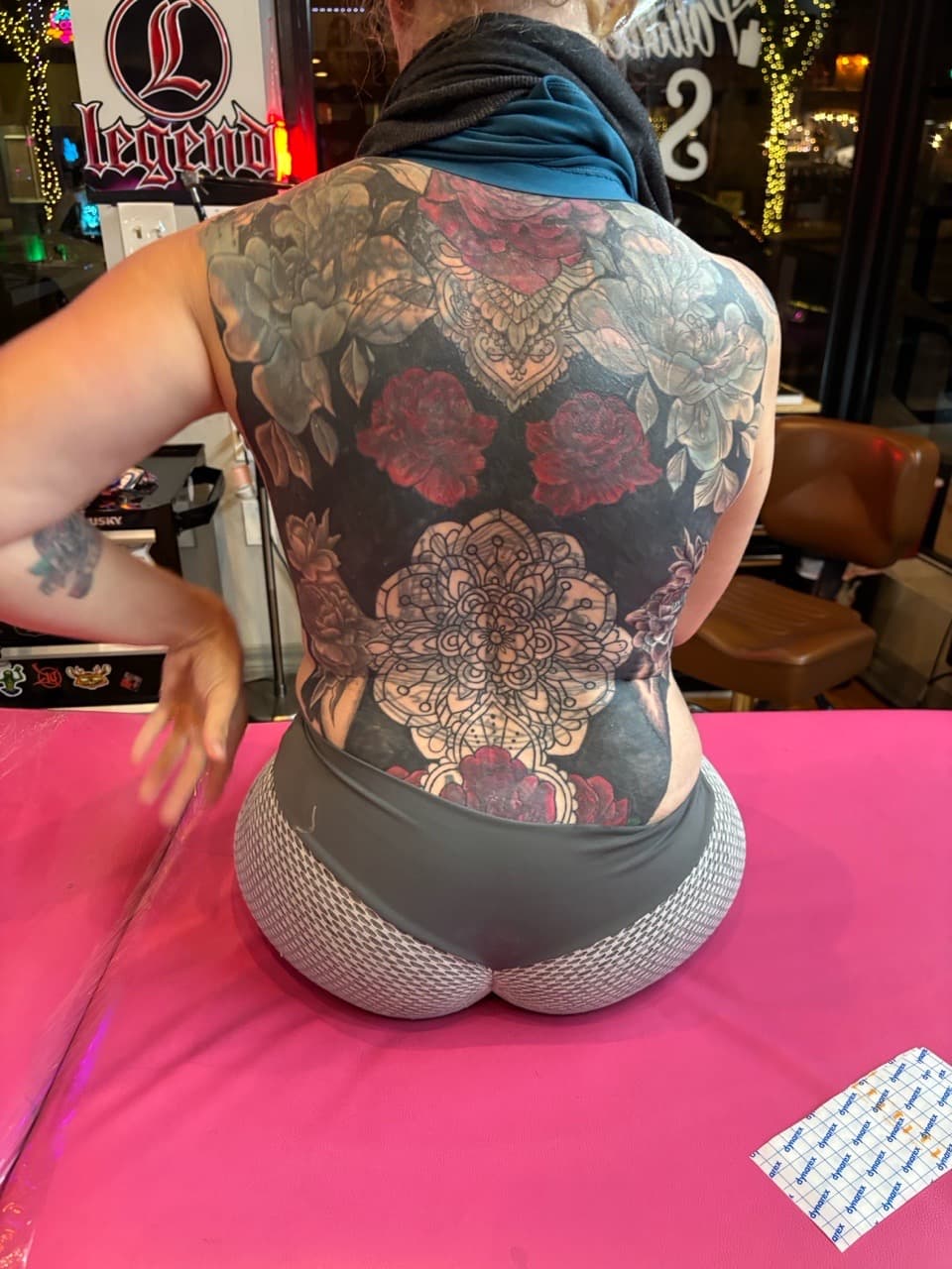 Floral + Mandala flowers tattoo on Upper Back by William_Samaras on TattMe
