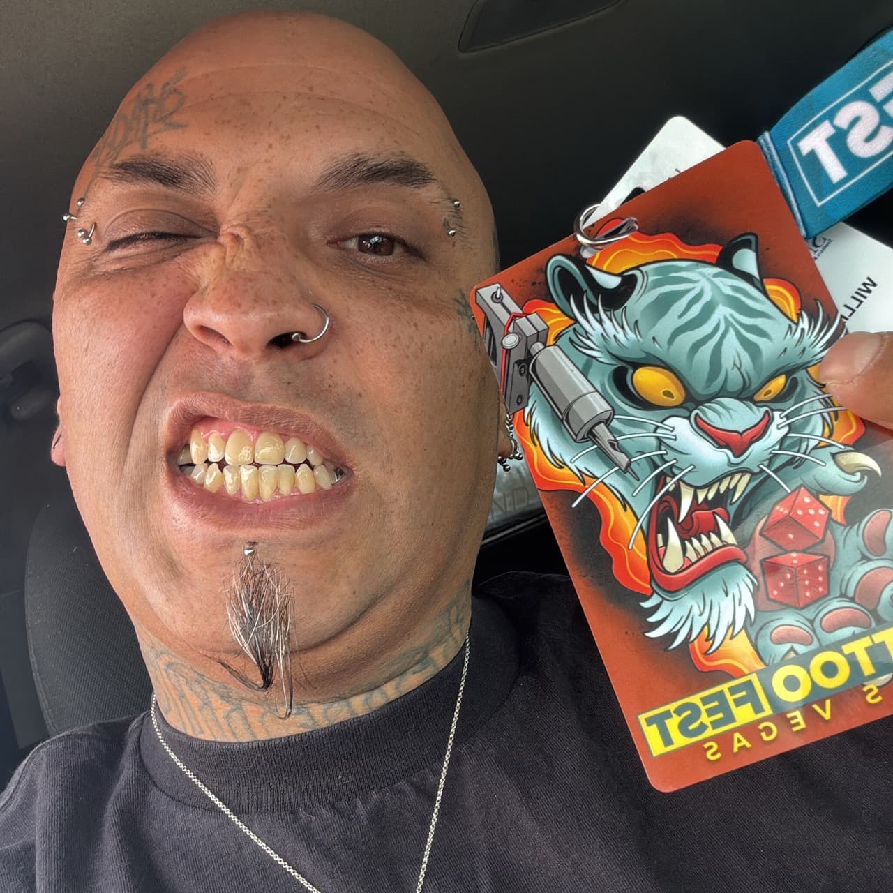 Script + New School tiger tattoo on Forehead by William_Samaras on TattMe