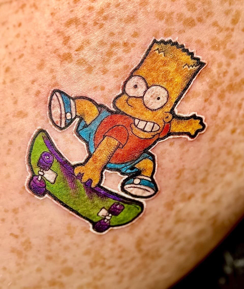 Cartoon + Pop Culture bart simpson tattoo by William_Samaras on TattMe