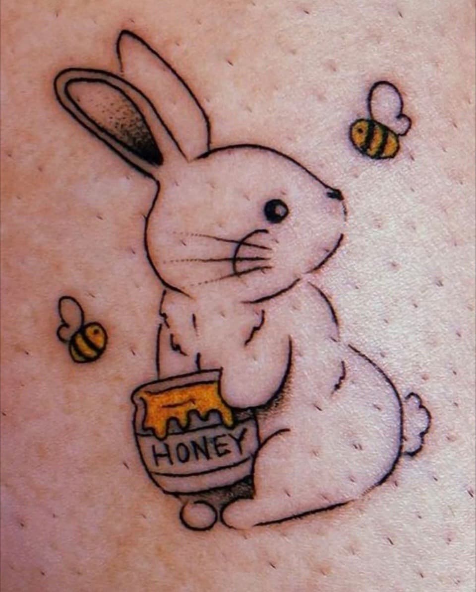 Illustrative + Cartoon rabbit tattoo by William_Samaras on TattMe