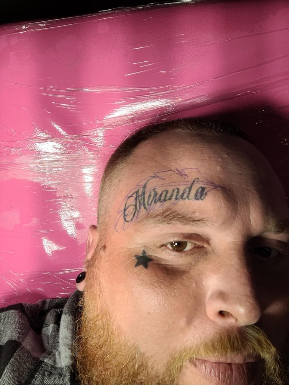 Script + Lettering name tattoo on Face by William_Samaras on TattMe