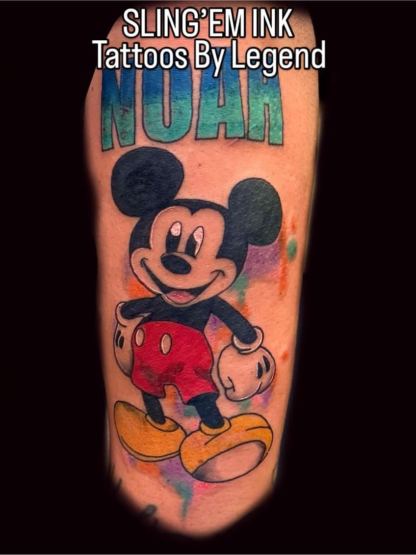 Cartoon + Pop Culture mickey mouse tattoo on Upper Arm by William_Samaras on TattMe