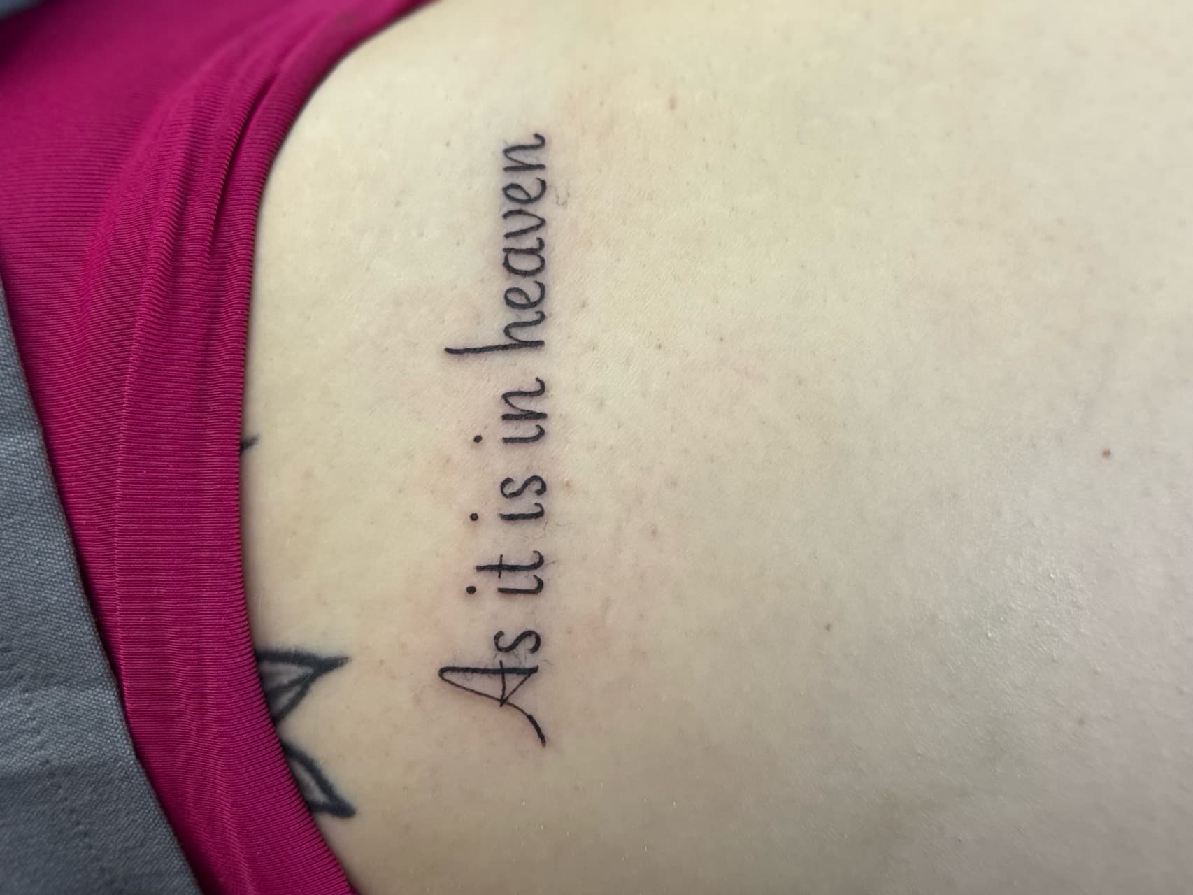 Lettering + Script quote tattoo on Ribs by William_Samaras on TattMe