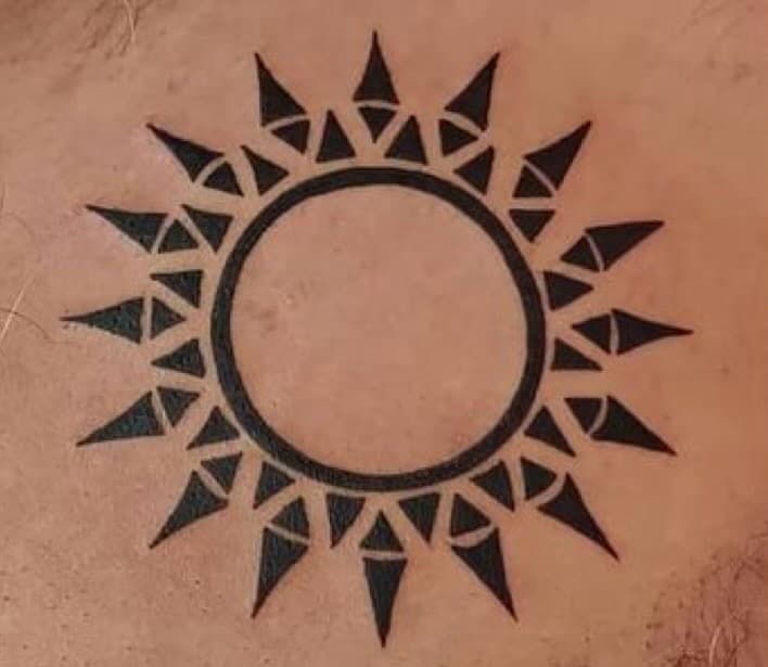 Black-work + Geometric sun tattoo by William_Samaras on TattMe