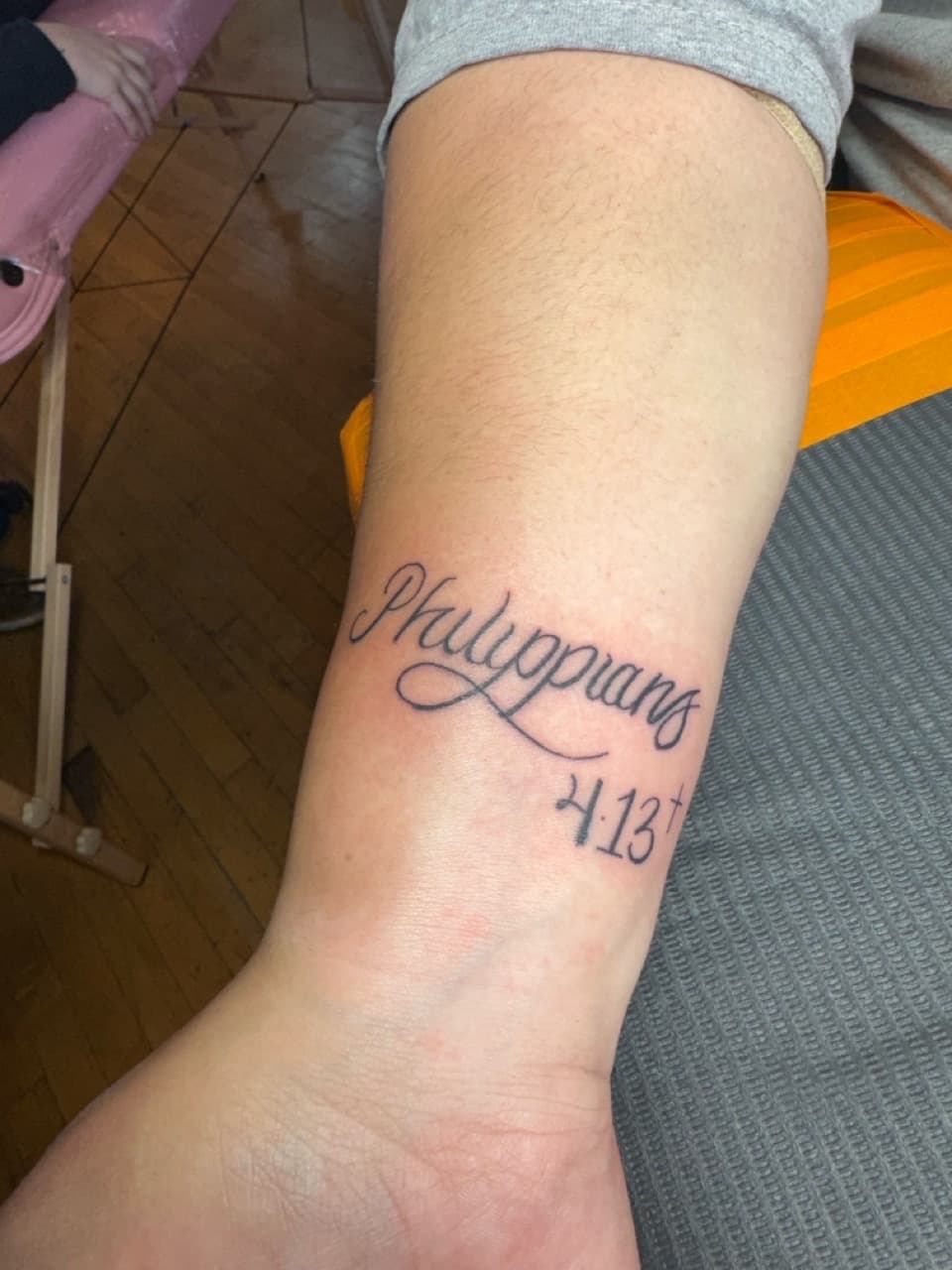 Lettering + Script scripture tattoo on Forearm by William_Samaras on TattMe
