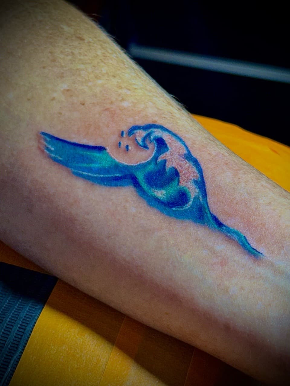 Color + Illustrative wave tattoo on Forearm by William_Samaras on TattMe