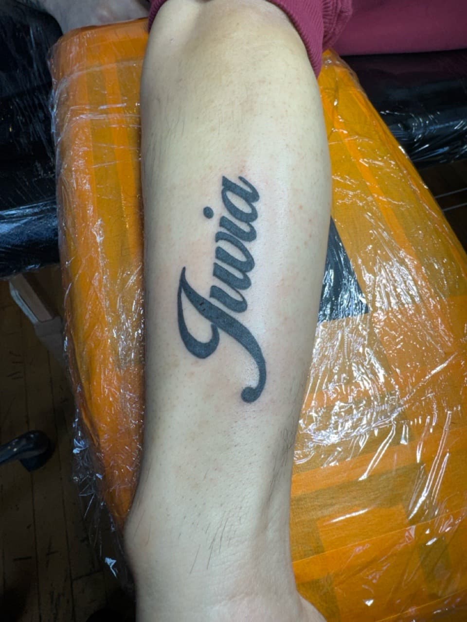 Lettering + Script name tattoo on Forearm by William_Samaras on TattMe