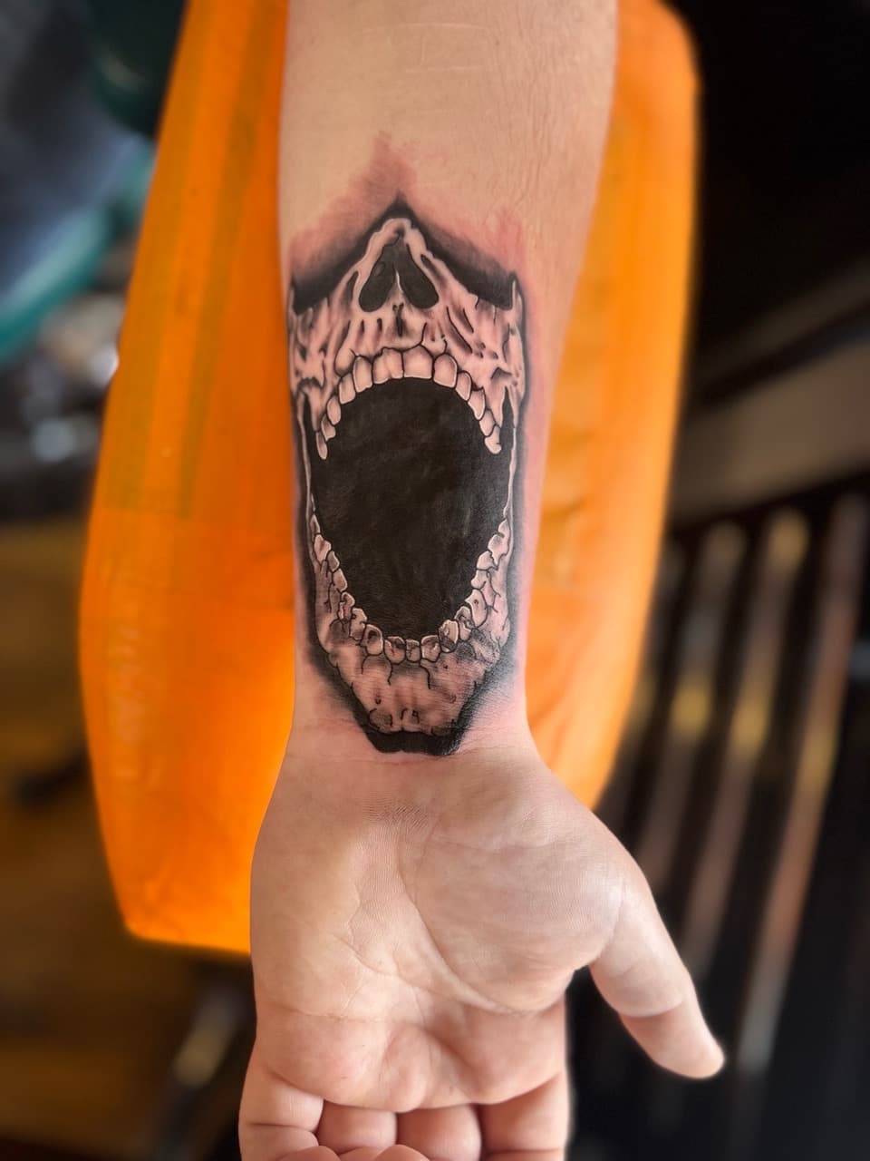 Black & Grey + Illustrative skull tattoo on Forearm by William_Samaras on TattMe