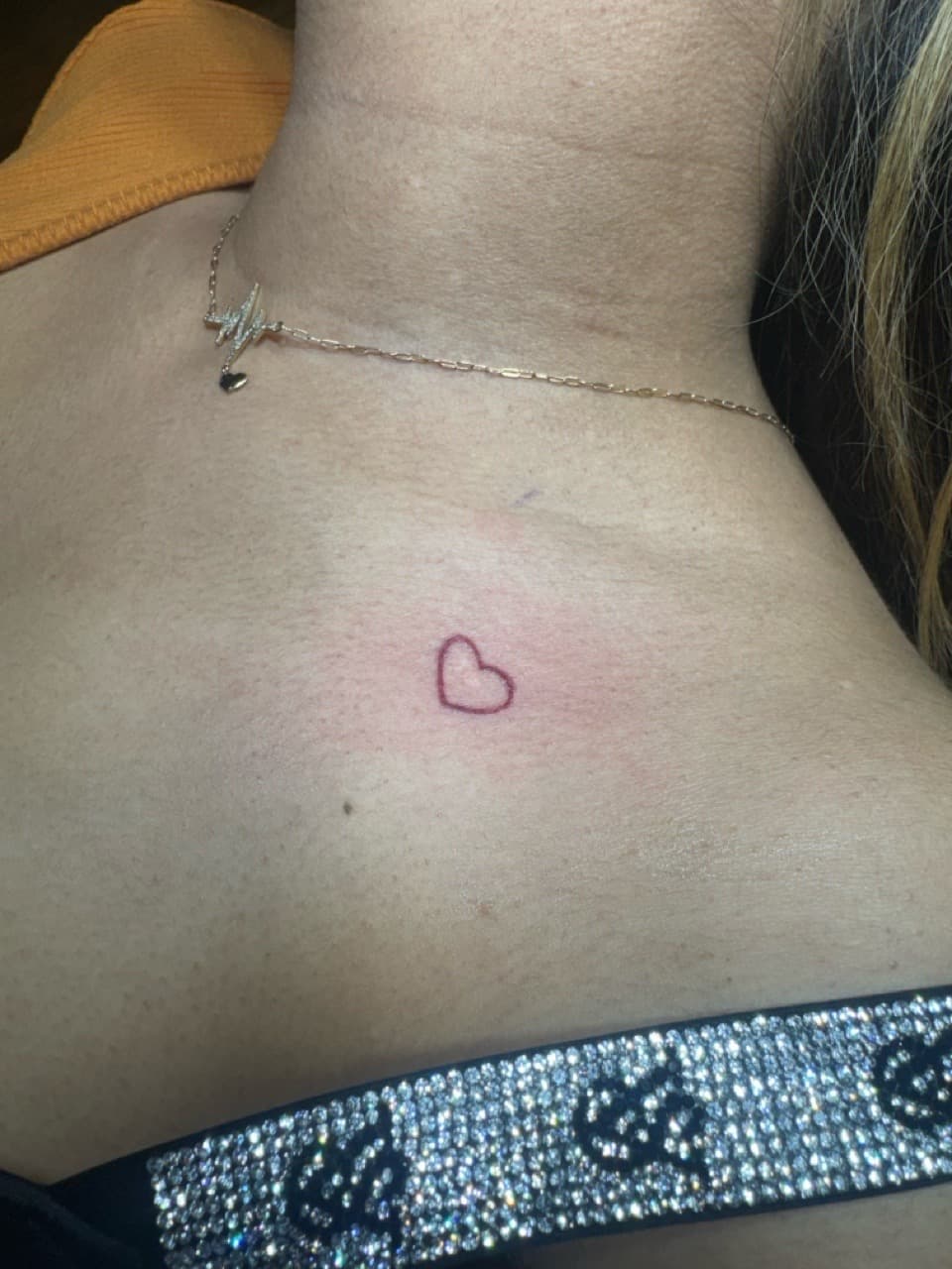 Fine Line + Minimalist heart tattoo on Chest by William_Samaras on TattMe